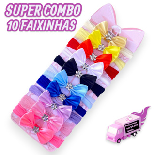 Kit 10 Mini laços de bebê Lacinhos de Bebê laços de cabelo infantil Faixinha Tiarinha Rn Menina | Acessório Infantil em Oferta na Shopee