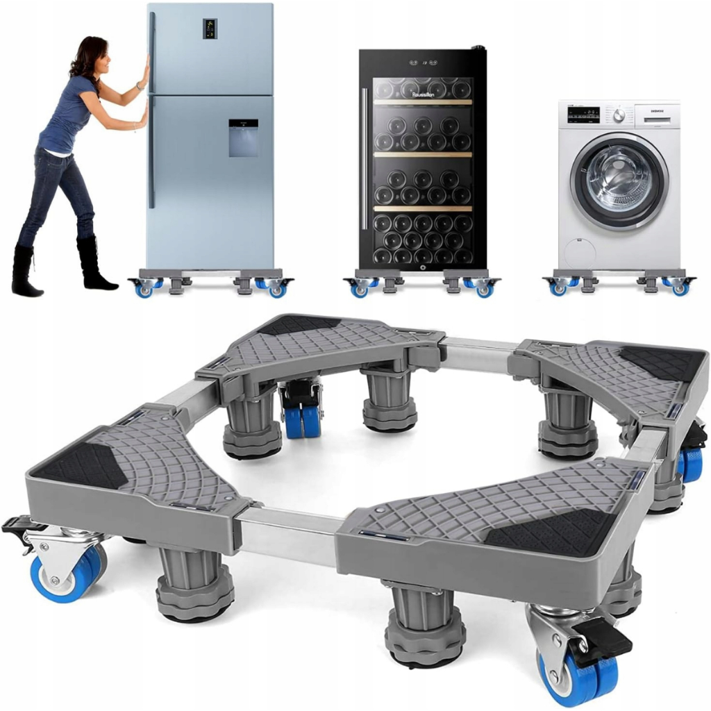 Suporte P/ Maquina Lavar, Lava Louca, Geladeira, Cervejeira  Lava-Seca 8 Pés 4 Rodas, Envio Imediato