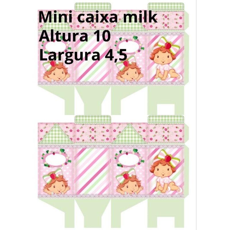 mini caixa milk personalizada Moranguinho baby/bebê/festa/lembrancinhas/aniversário/mesversario