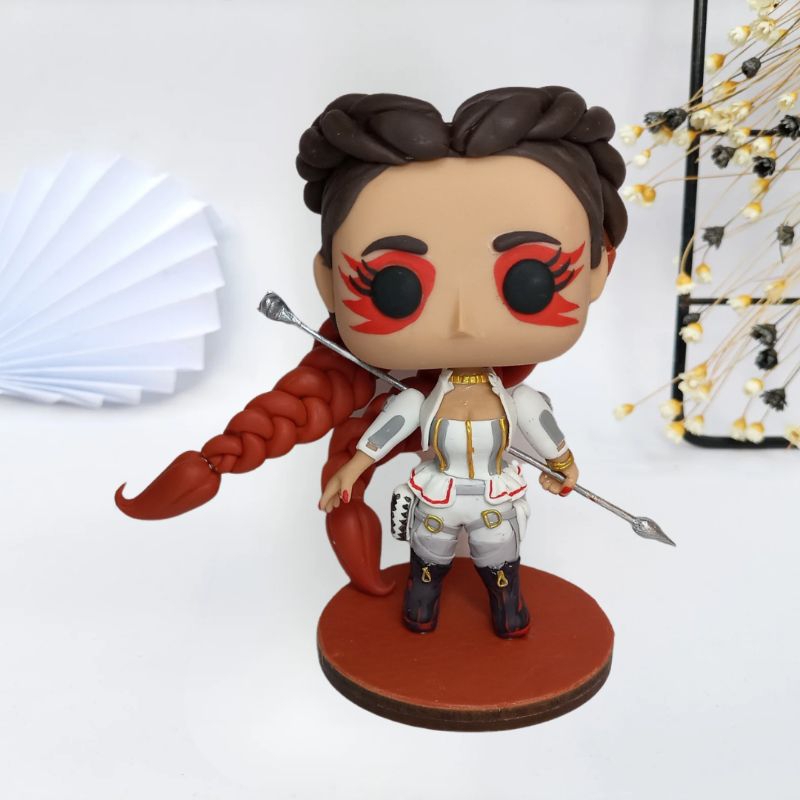 Loba Apex Legends boneco miniatura escultura em biscuit