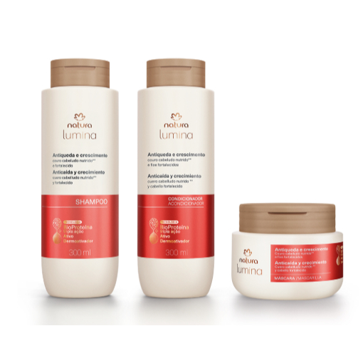 Natura Lumina Antiqueda e Crescimento Shampoo Condicionador e Máscara em Oferta na Shopee
