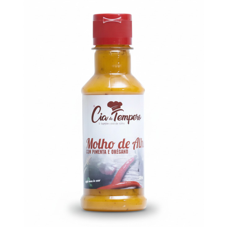 Molho De Alho Com Pimenta e Orégano 180ML CIA DO TEMPERO em Oferta na Shopee