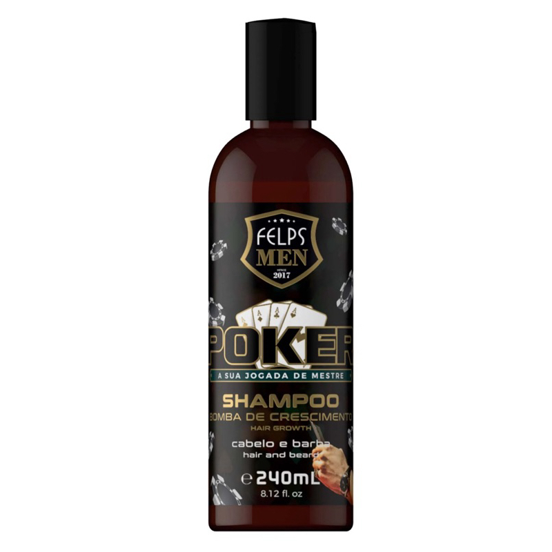Shampoo Cabelo e Barba Poker Bomba de Crescimento Felps Men - 240ml