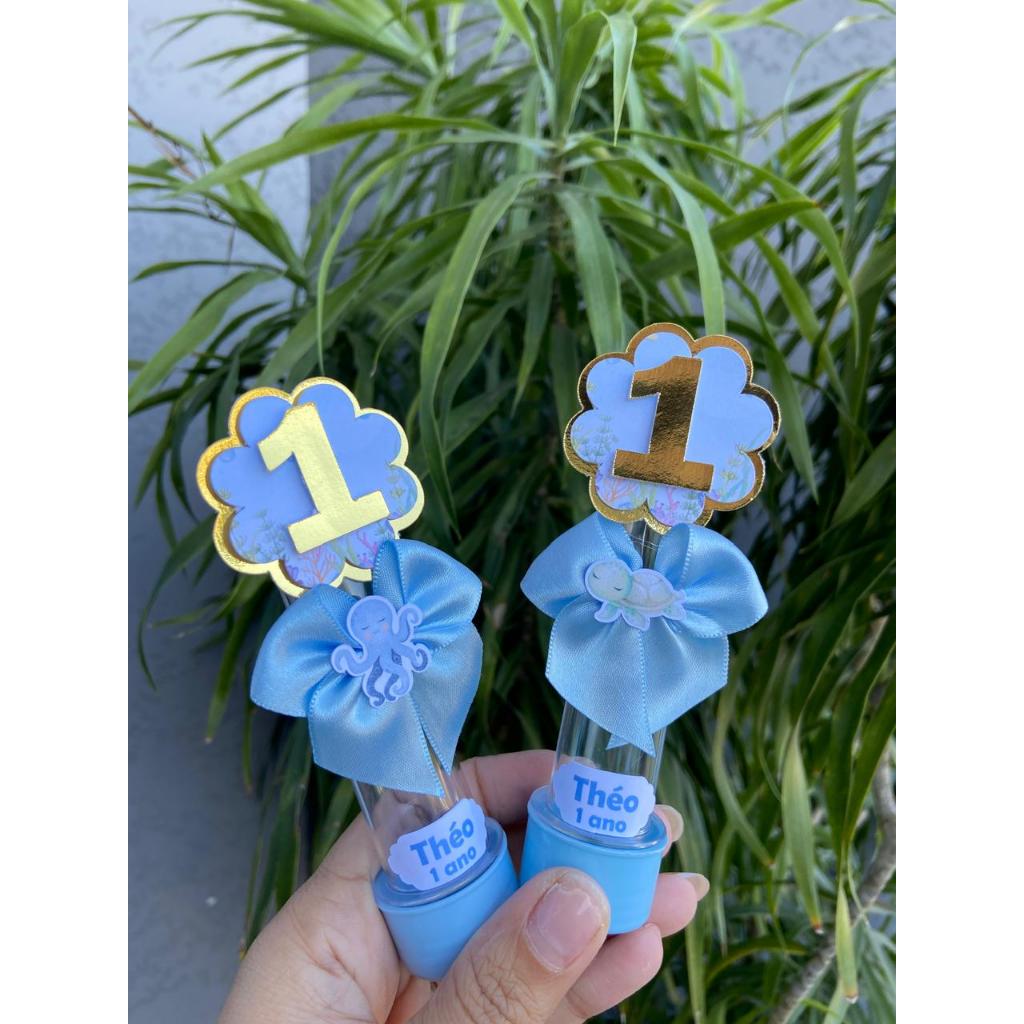 Kit Tubete Personalizados Fundo do mar | Com nome e idade | lembrancinha festa infantil