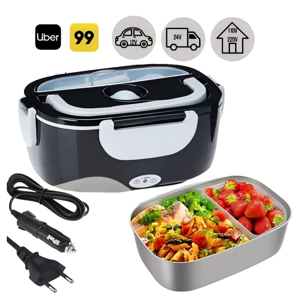 Marmita Elétrica Veicular Tomada Bivolt  1.5 L,110V/220V E 12V/24V - Marmita Térmica Para Comida