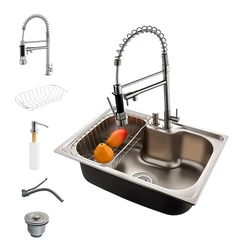 Kit Cuba Gourmet Cozinha 60x42cm prata Escovado E Torneira Gourmet Aço Inox 304 Luxo