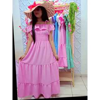 Vestido longo juvenil  Tres  Marias Duna Alcinha com Manga em Oferta na Shopee