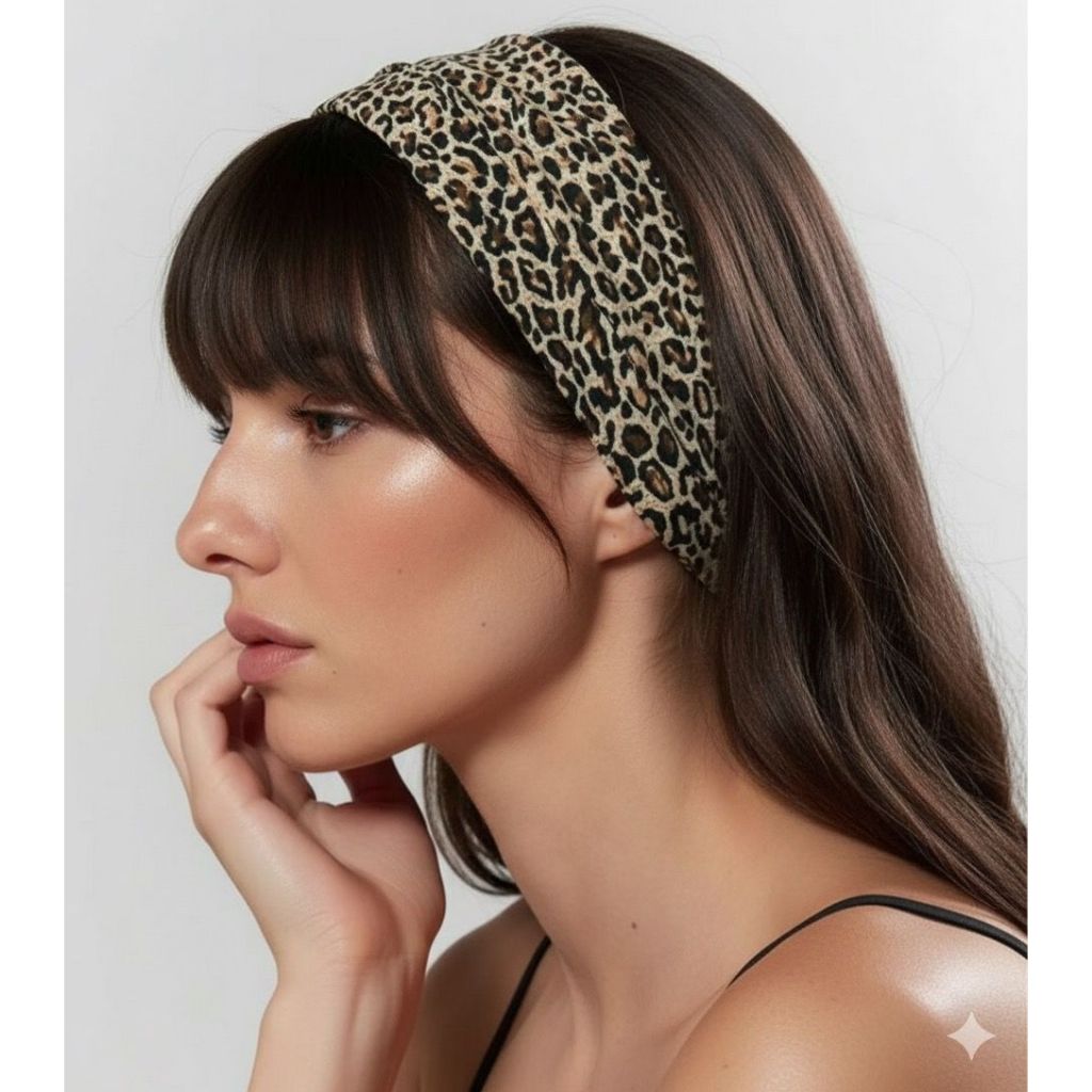 Faixas para Cabelo de pano com estampa de Oncinha