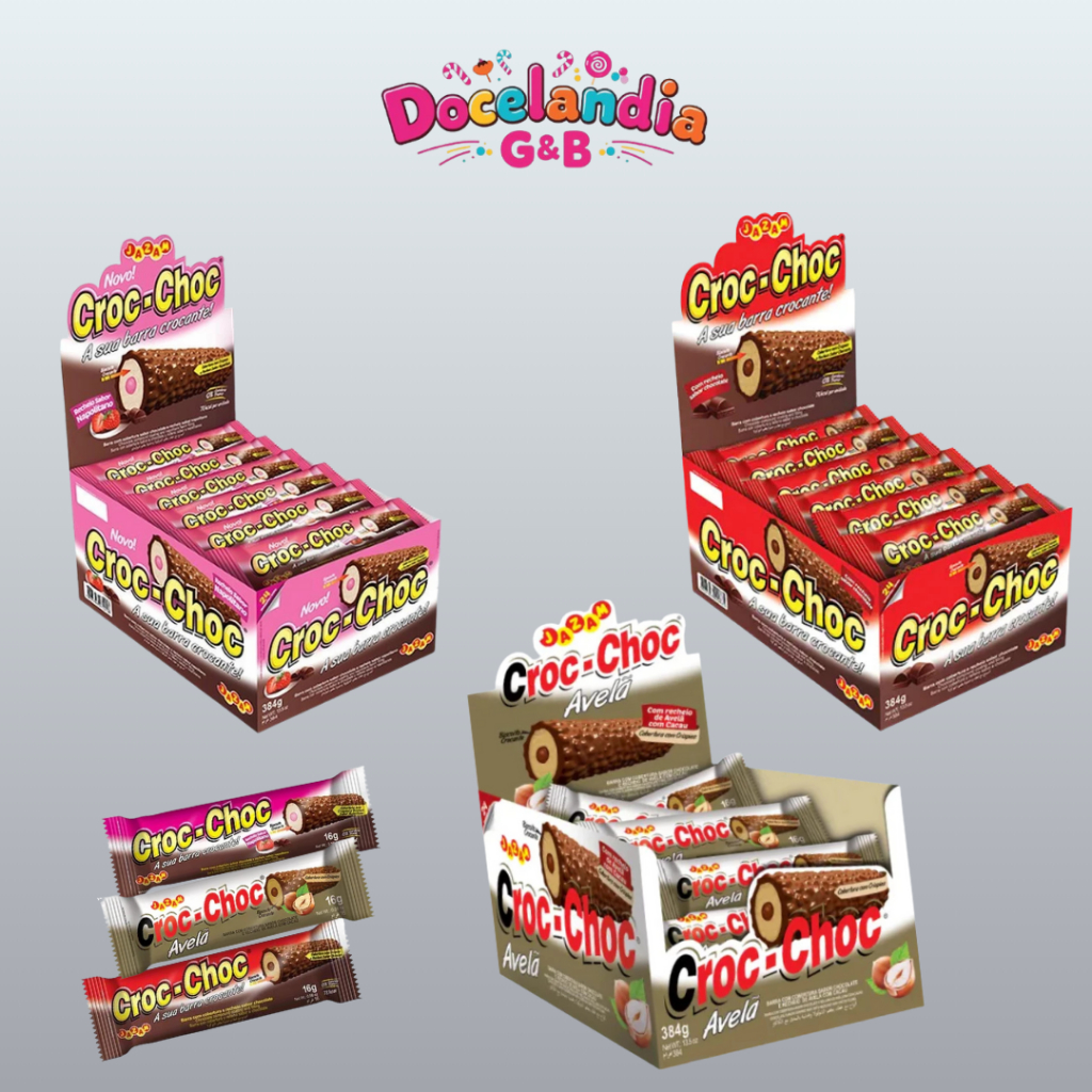 Croc Choc Jazan - Chocolate Crocante com 24, 48 ou 72 unidades de 16g