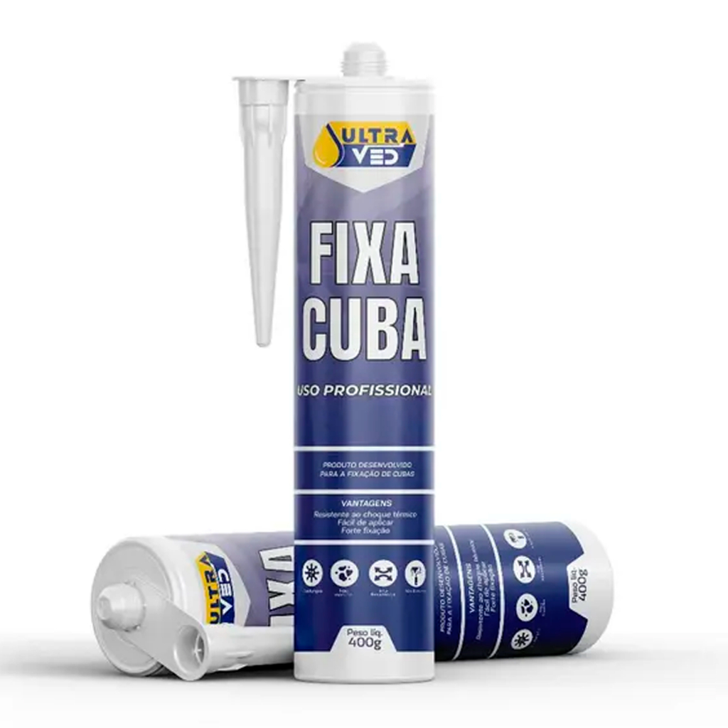 Adesivo Cola Para Fixar Cuba De Metal Granito Mármore 400g Selante PU Acabamento Fixação Impermeável