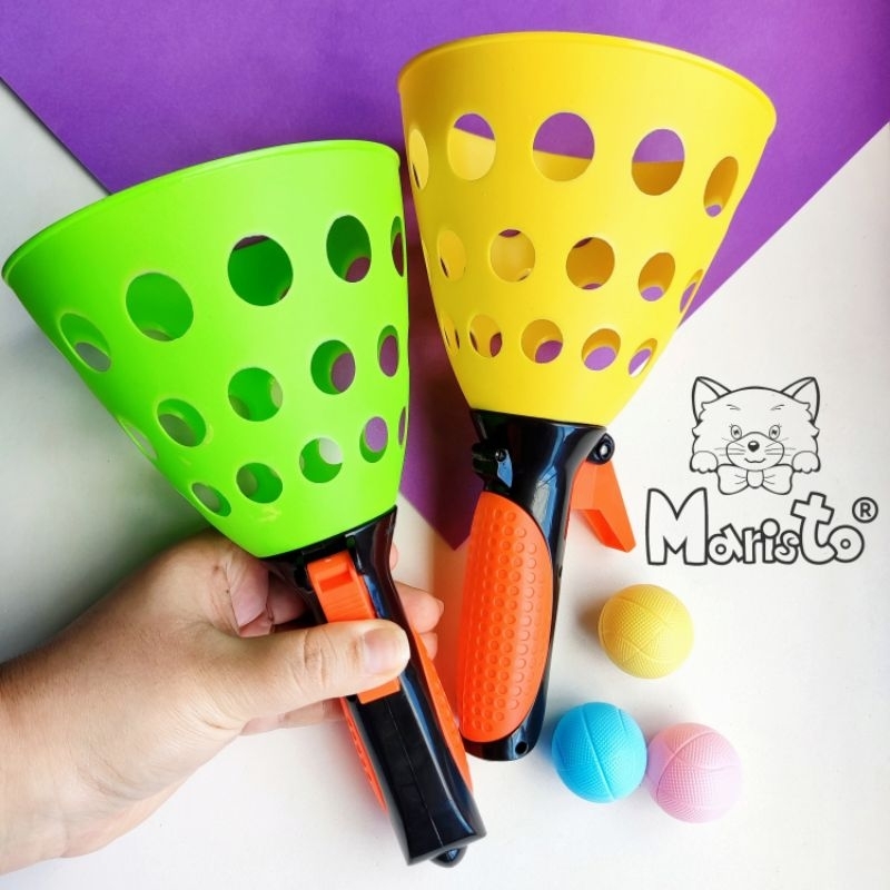 Kit 1 Par de Lança-Bolinhas Coloridos (Brinquedo de Praia, Parque, Ar Livre) em Oferta na Shopee