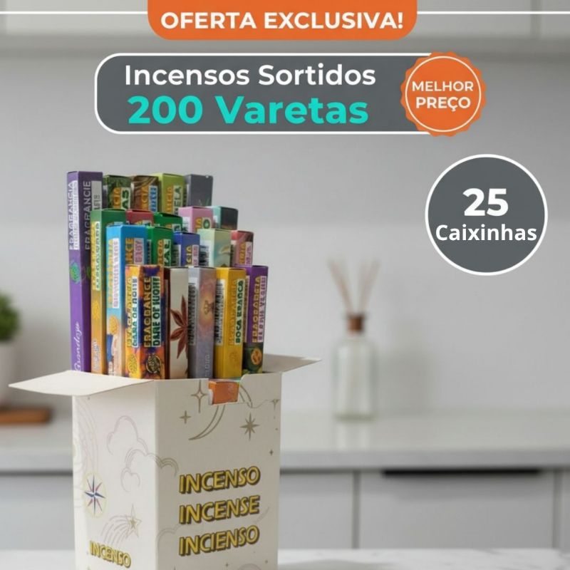 Incenso Natural –  Special Blend – 25 Caixinhas Sortidas – 200 Varetas Aromáticas Caixa Completa em Oferta na Shopee