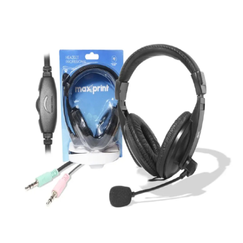 Fone com Microfene mAXPRINT Headset Profissional  Para Computador Notebook e Outros