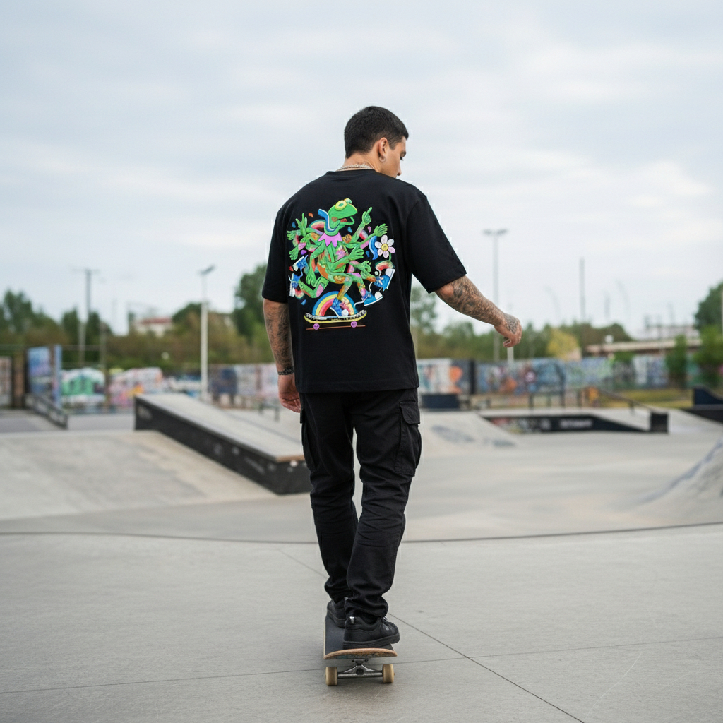 Camisa Camiseta Oversized Streetwear High Kermit Skatista Estampada STW 314