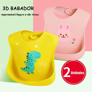 Babador De Silicone Impermeável Para Bebê Fácil De Limpar Pega Migalhas Infantil Menina/Menino em Oferta na Shopee
