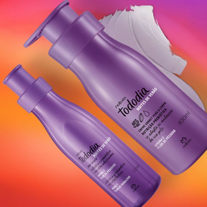 Kit Creme Sorbet Desodorante Nutritivo para o Corpo e Body Splash Tododia Amora e Flor de Pêssego - Natura Lançamento