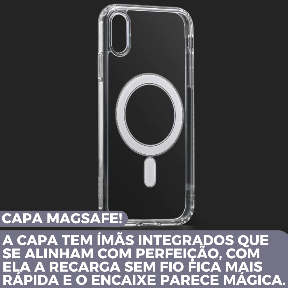 Capa Transparente Magnética de Iphone XR Capinha Indução Magsafe Resistente Reforçada — imagem 2 de 2