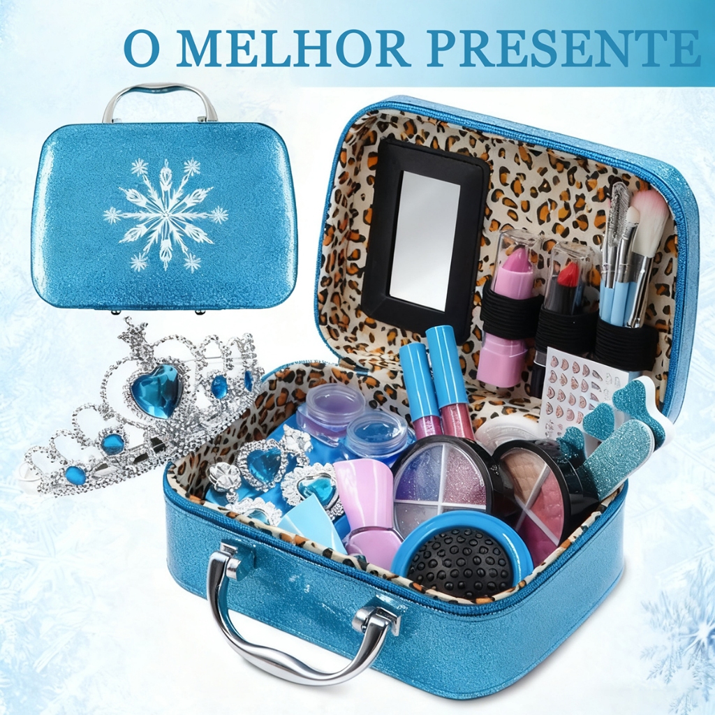 Kit Infantil Criança De Maquiagem Com Necessaire 29 ITENS no total Make Linda Completa