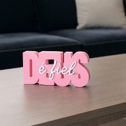 Letreiro Deus é Fiel Decorativo Cristã 3D presente | Fé e Inspiração para Sala, Quarto Escritório em Oferta na Shopee