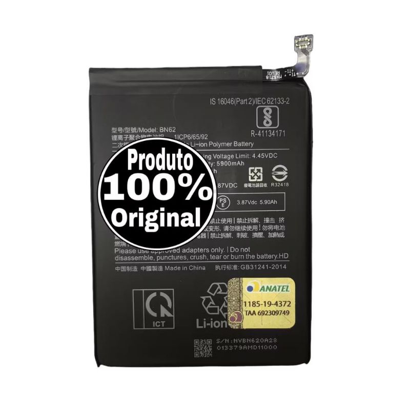 BAT BN62 Redmi poco M3 Redmi 9t Note 9 4G Original-Envio no mesmo dia em Oferta na Shopee