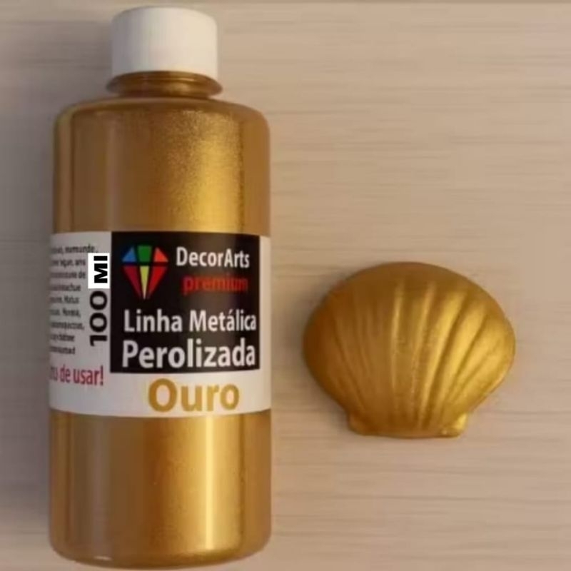 Tinta OURO Metálica - Tinta Para Arte e Artesanato, gesso - 100Ml em Oferta na Shopee