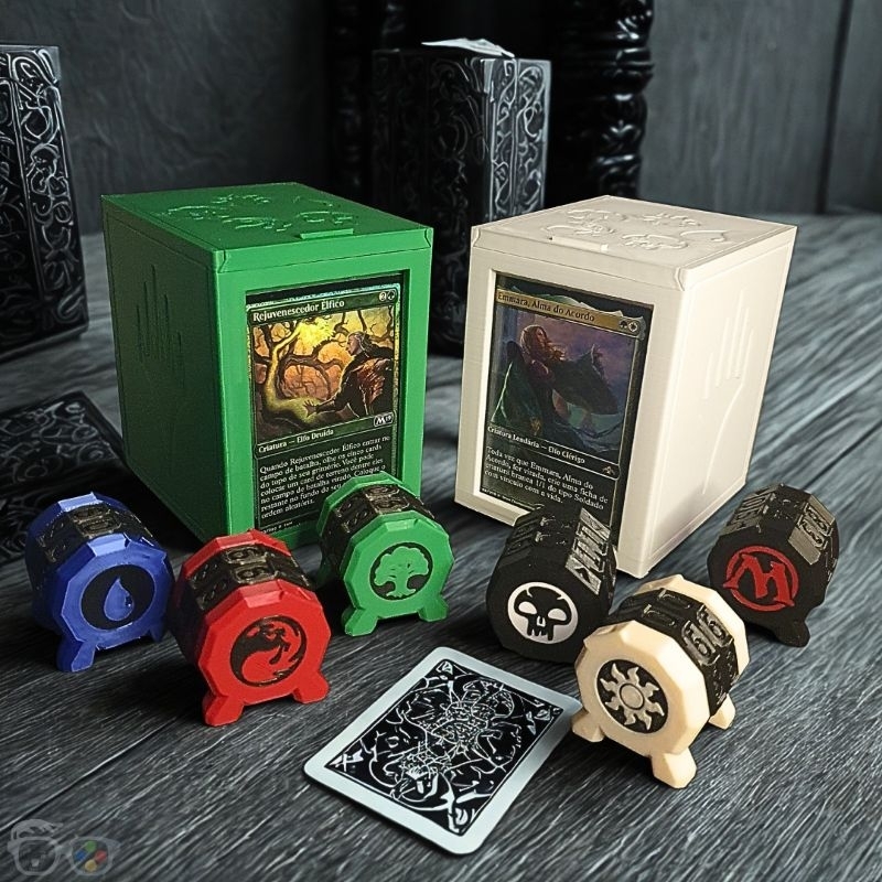 LEVE 2 Deck Box Magic MTG - para até 150 cartas e GANHE 1 ANEL CONTADOR DE VIDA em Oferta na Shopee