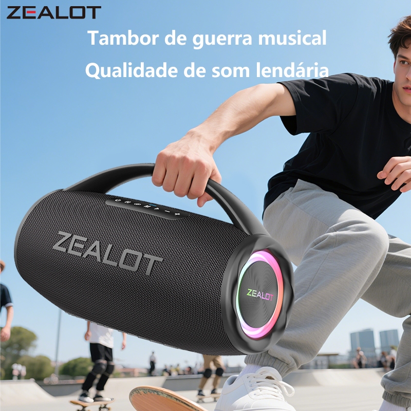 Caixa de Áudio Zealot-s97 80w | Ipx6, 16000mAh, Tws, Alça, Rgb, Bt5.4 — R$ 2.244,00 em Shopee