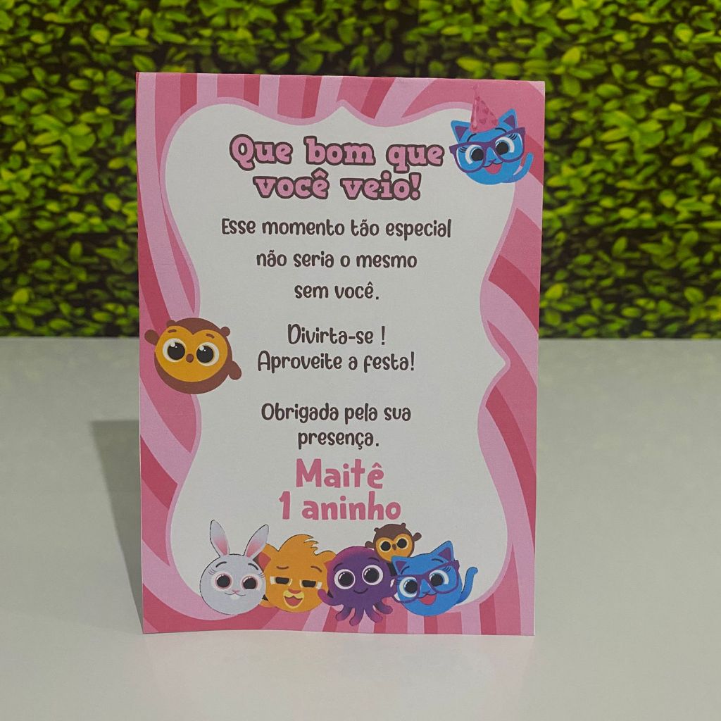 Plaquinha de Mesa Bolofofos Personalizada | Centro de Mesa Festa Infantil | Lembrancinha Fofa Jubzinha