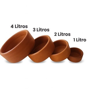 Bebedouro e Comedouro de Barro Natural para Cães Gatos Coelho 1L 2L 3L 4L Mantém Água Fre…