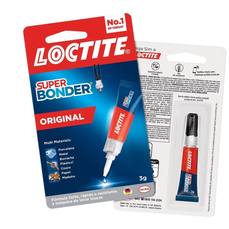 Super Bond Cola instantânea 3g Loctite super forte e resistente Original