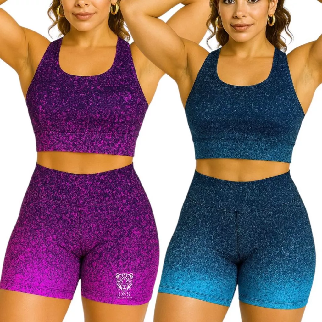 Kit 2 Shorts Feminino Degradê Curto Grosso Cintura Alta Modelador Estampado Sem Transparencia Corrid