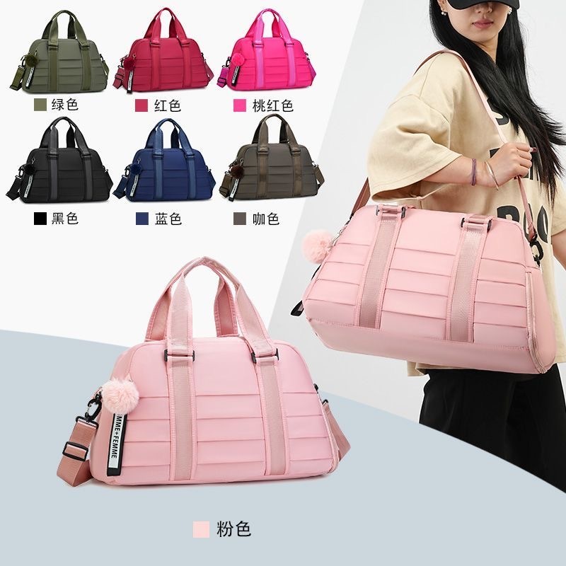 bolsa mala academia e viagem feminina com alça transversal  Impermeavel Chaveiro Pompom Envio rápido