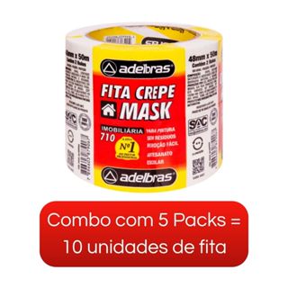 Combo C/10 Rolos de Fita Crepe 48X50 Adelbras em Oferta na Shopee