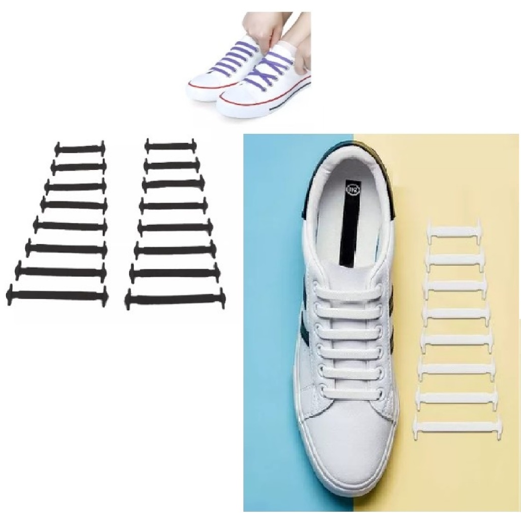 Cadarço de Silicone Elástico alta qualidade tênis sem amarrar ou nó, conforto para corrida caminhada em Oferta na Shopee