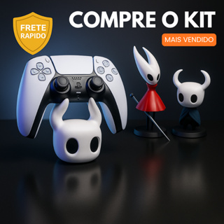 Suporte Controle Hollow Knight + 2 Bonecos (Hornet e Knight) | Compatível PS5/PS4/Xbox/PC/Switch em Oferta na Shopee