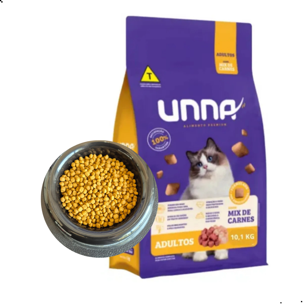 Alimento Unna Premium Mix De Carne Gato Adulto 2kg - Granel