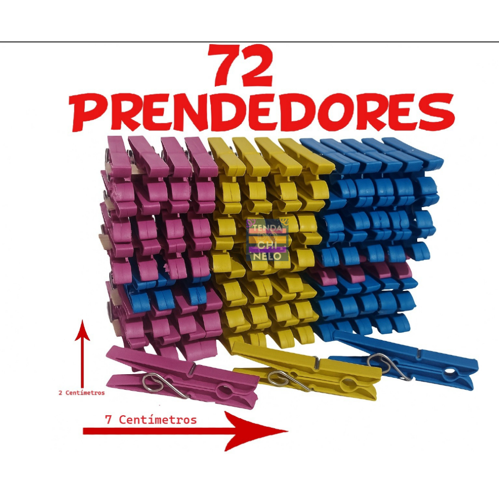 Prendedor Pregador De Roupa Plástico KIT 72 Unidades Mais Resistencia - REF - 72 em Oferta na Shopee