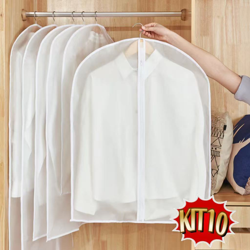 Kit 5/10 Pecas Organizador Roupas Poeira Tampa Protetora Contra Capa Casaco De Saco De Translúcido Terno Cobrir em Oferta na Shopee