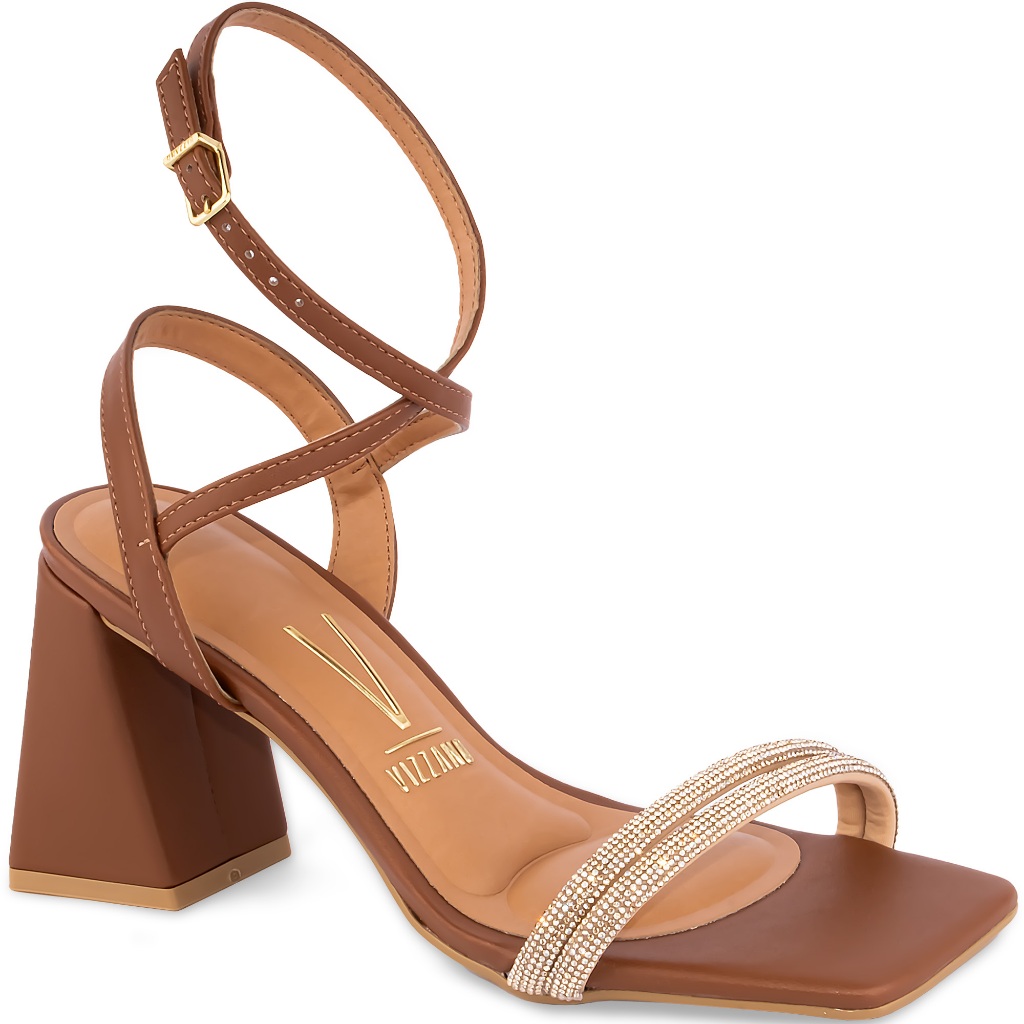 Sandália Vizzano Feminino Salto Bloco Festa 6464 Original Mocca em Oferta na Shopee