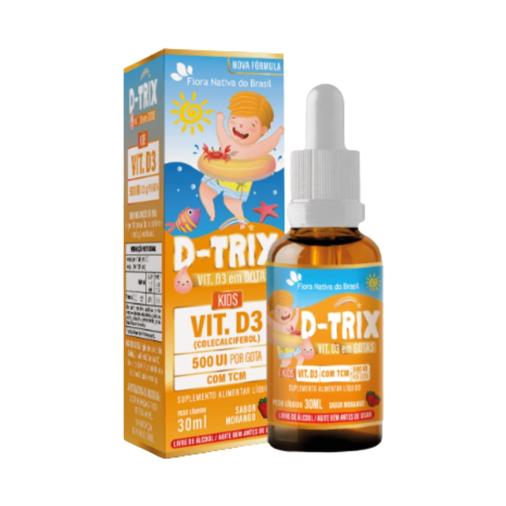 D-trix ( Vitamina D3 Em Gotas Infantil) 30ml - Flora Nativa Sabor Morango