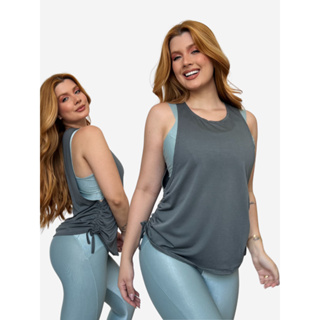 Blusas Fitness Feminina Dry Fit Tapa Bumbum Vesti Top Legging Regata Treino Academia em Oferta na Shopee