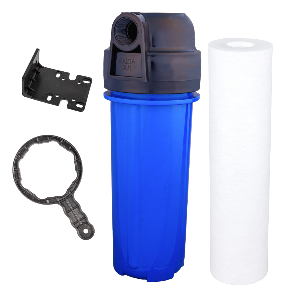 Kit Filtro Caixa Dágua Cavalete 9 3/4 + Refil Polipropileno 5 Micras Cor Branco Royal B&b