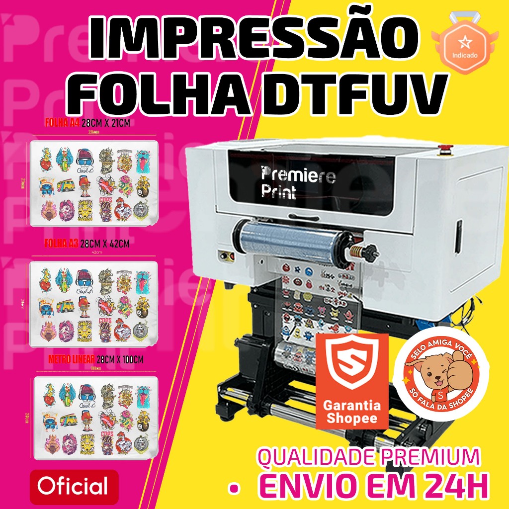 DTF UV Faça você mesmo ENVIO 24H - Impressão de arquivo  - Adesivos impermeáveis