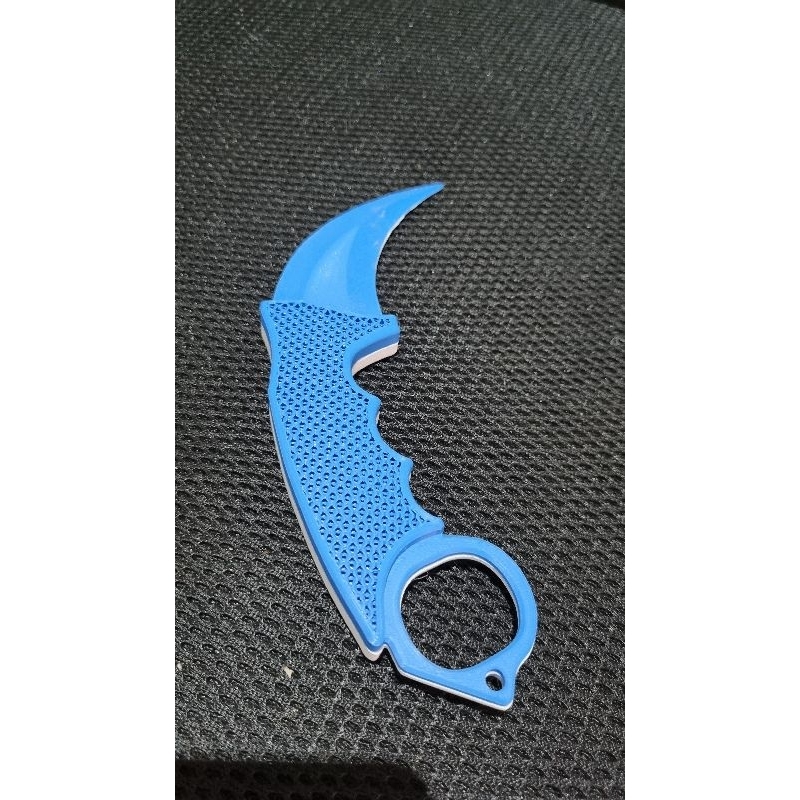 Karambit  Faca branca e azul curva média