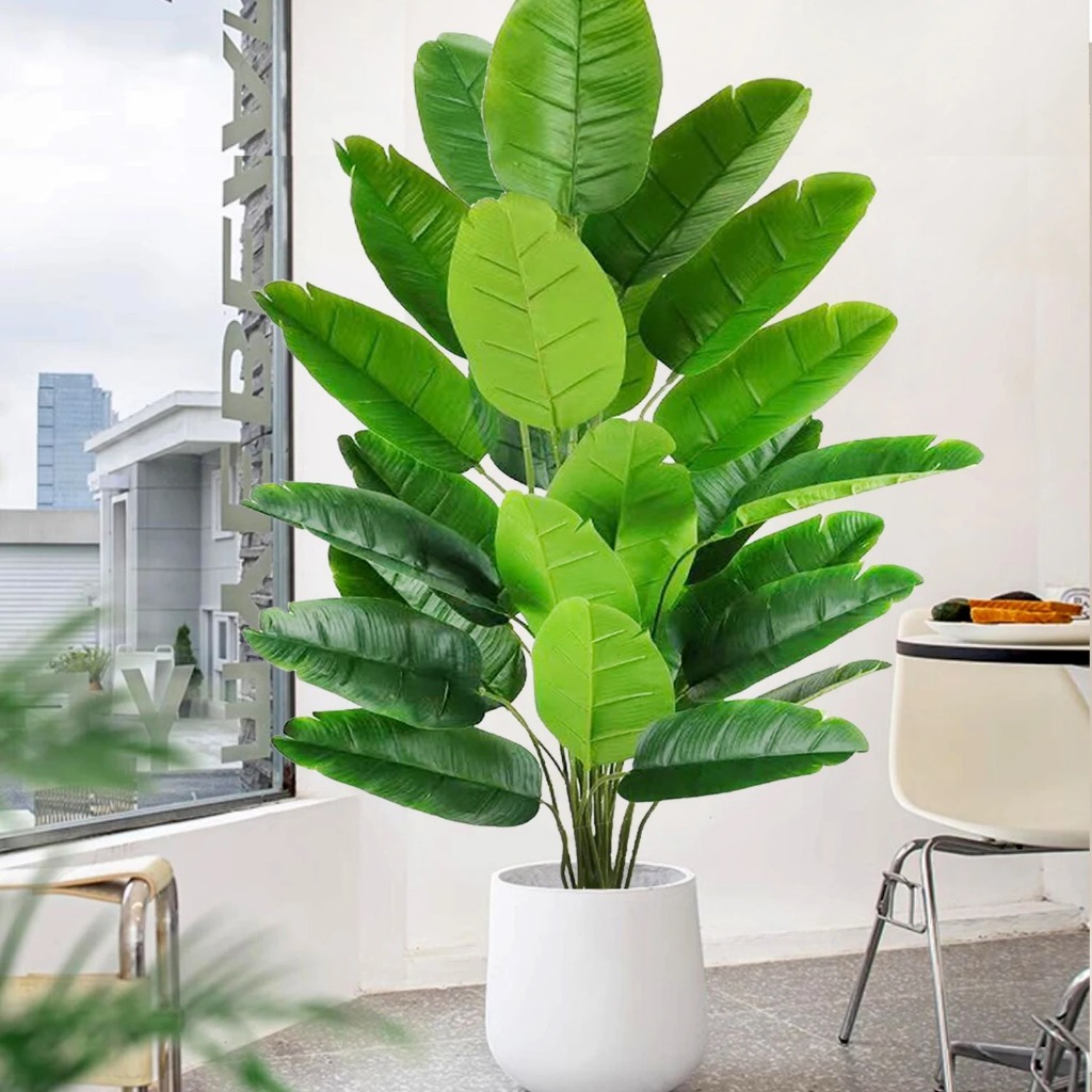 Kit 1/2 Planta Bananeira Artificial 24 Folhas Decoração Realista para Casa Escritório Loja Arbusto em Oferta na Shopee