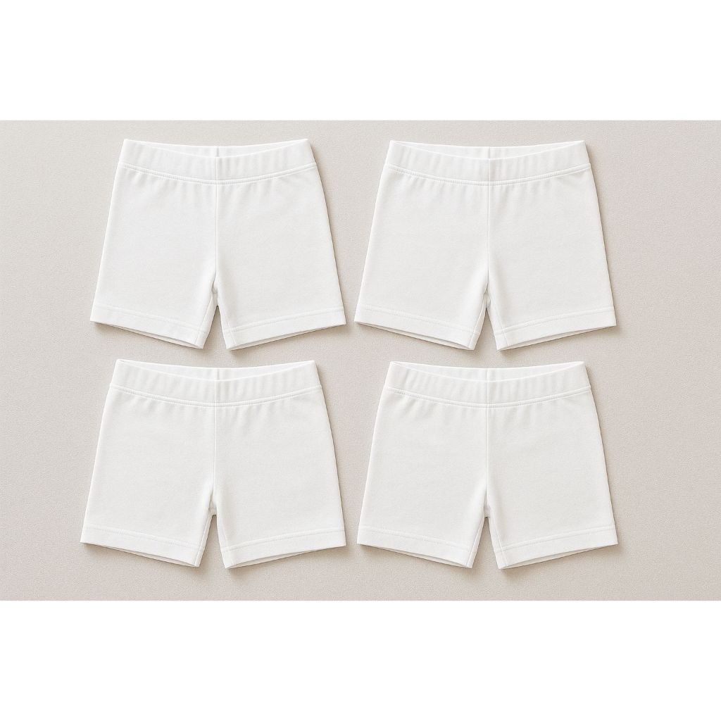 KIT 4 shorts infantil  basico para meninas. Ideal para usar usar pro baixo de saia, vestidos, brincar e dormir!