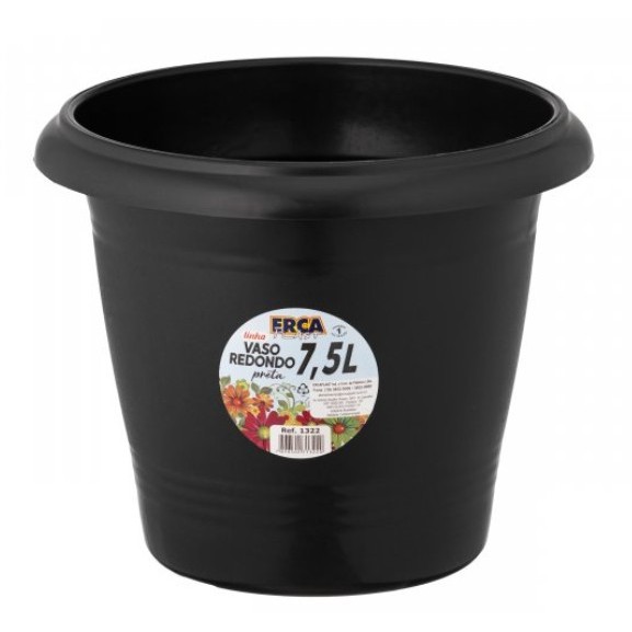 Vaso para plantas Redondo de Plástic Preto – 7,5 Litros em Oferta na Shopee