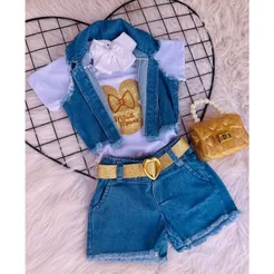 Roupa infantil menina blogueirinha 4 peças Tam 2 A 8 ANOS