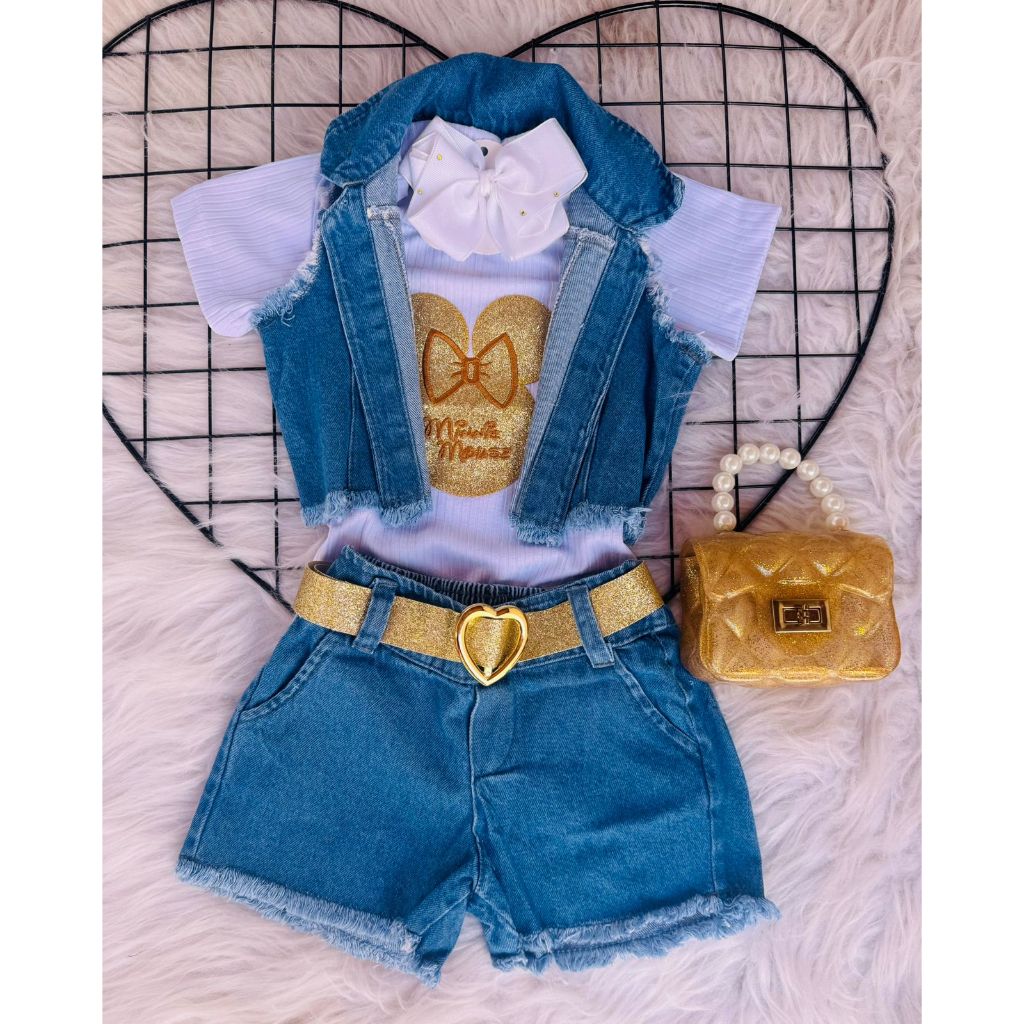 Roupa infantil menina blogueirinha 4 peças Tam 2 A 8 ANOS — imagem 2 de 2