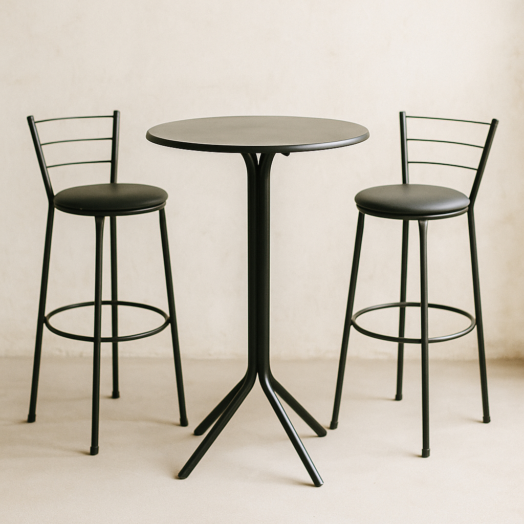 Jogo Mesa Bistrô MDF Aço C/ 2 Banquetas Altas Bar Cozinha Balcão em Oferta na Shopee